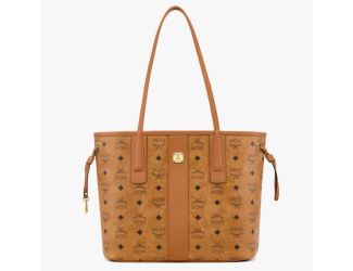 Small Reversible Liz Shopper in Visetos - Cognac