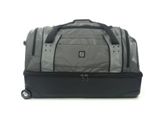 FUL Workhorse 30in Rolling Duffel Bag, Retractable Pull Handle, Split Level Storage, Black 