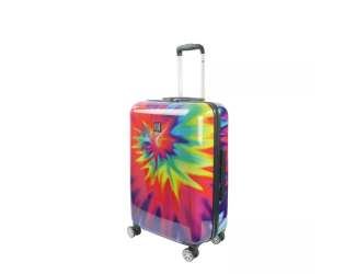 FUL Tie-dye Swirl 24 Inch Spinner Rolling Luggage Suitcase, ABS Hard Case, Upright, Tie-dye