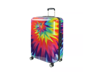 FUL Tie-dye Swirl 28 Inch Expandable Spinner Rolling Luggage Suitcase, ABS Hard Case, Upright, Tie-dye