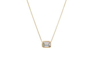 0.25 CT Lab-Grown Emerald Necklace 14K Size 18"