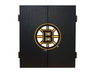 Boston Bruins Fan's Choice Dartboard Cabinet Set