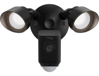 Floodlight Cam Plus Outdoor Wired Surveillance Camera: Black