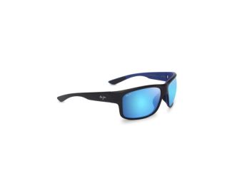 Southern Cross Polarized Sunglasses Matte Black/Blue Frame Blue Hawaii Lens