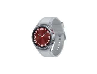 Galaxy Watch6 43mm Classic Silver-Tone Stainless Steel & Leather Strap Smartwatch