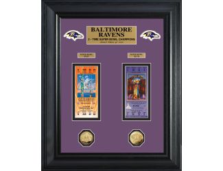 Baltimore Ravens Super Bowl Champions Deluxe Gold Coin Ticket Collection