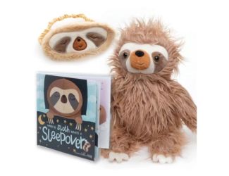 Tickle & Main Sloth Sleepover Set with Plush Sloth Book and Sleep Mask in Gift Box