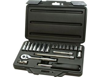 Pro-Grade 21-Piece SAE Socket Set with Case