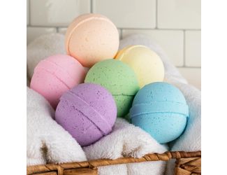 6 Pack Bath Bomb Set - Lavender, Eucalyptus, Peppermint, Orange, Lemongrass, Grapefruit