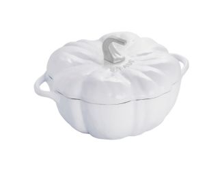 3.5qt Cast Iron Pumpkin Cocotte White Truffle