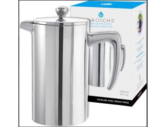 French Press: DUBLIN 8 Cup Stainless Steel french press double walled