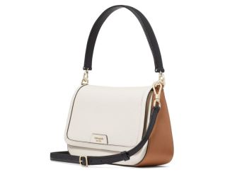 Hudson Colorblocked Flap Shoulder Bag - Parchment Multi
