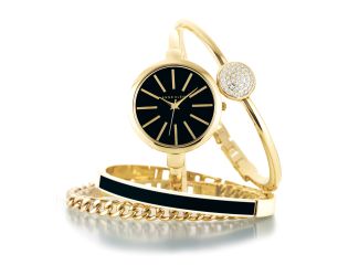 Women's Interchangeable Gold Bangle Bracelet Watch Set