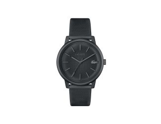 Lacoste L.12.12 Move Gents. Aluminum Grey Case. Dark Grey Silicone Strap. Dark Grey Dial.