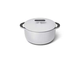 6.5qt Enameled Cast Iron Dutch Oven w/ Flat Lid Gray