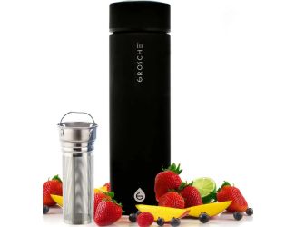 Chicago Double Walled S.Steel infuser tea tumbler - Black