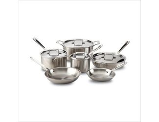 D5 Brushed Stainless Steel 10-Piece Cookware Set