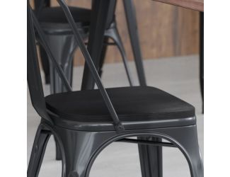 4PK Black Poly Resin Seats for Stools & Chairs