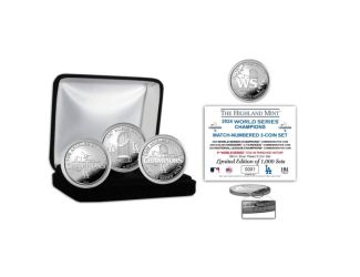 LA Dodgers 2024 World Series Champions Silver Coin Set