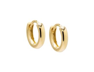Tiny Wide Cartilage Huggie Earring 14K Size 10MM