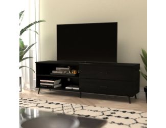 TV Stand for up to 60" TV's with Adjustable Shelf and Storage Drawers - Black