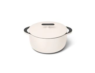 6.5qt Enameled Cast Iron Dutch Oven w/ Flat Lid Cream