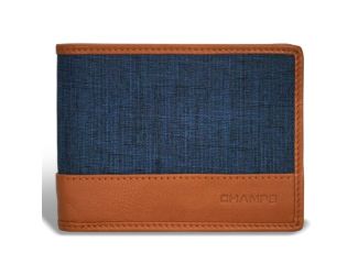 Denim Leather Top Wing Wallet Size 4.5" x 3.25"