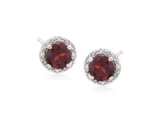 Ruby Red Halo Earrings