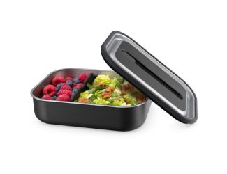 MicroSteal Microwaveable Leakproof Lunch Box w/ Divider Carbon Black