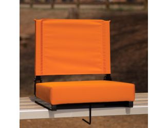 500 lb. Rated Lightweight Stadium Chair-Handle-Padded Seat, Orange