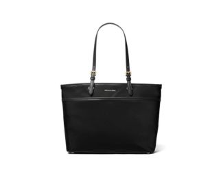 Winston Large Signature Logo Print Woven Pocket Tote Bag -  Black