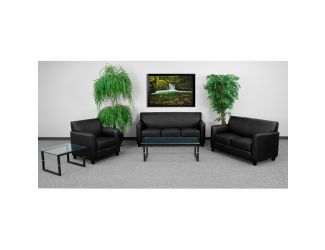 Reception Set in Black with Clean Line Stitched Frame - Hospitality Seating