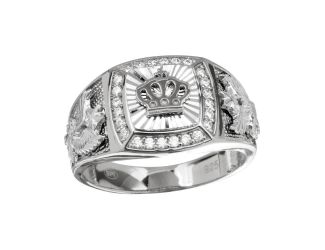 PARIKHS Men's Gold Plated Crown Ring in 925 Sterling Silver - Size-10