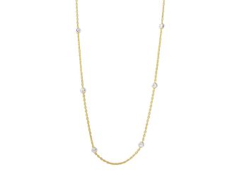 PARIKHS Diamond Cut Beaded Two-Tone Gold Plated Italian Necklace in 925 Sterling Silver