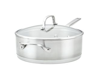 4.5qt Stainless Steel 3-Ply Covered Saute Pan w/ Helper Handle