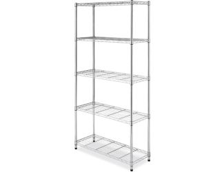 Supreme Large 5-Tier Shelving with 500 LB Weight Capacity per Shelf, 74-In. H x 48-In. W x 18-In. D,