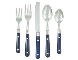 20pc Le Prix Flatware Set-Navy Blue