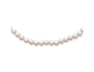 14k 6-7mm Round White Saltwater Akoya Cultured Pearl Necklace