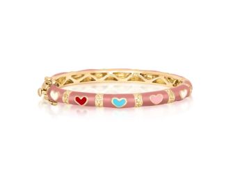 Gold Over Silver Kids Heart Bracelet Size 6.5"