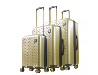 Ful Groove Hardside Spinner 3 Pc luggage Set, Gold