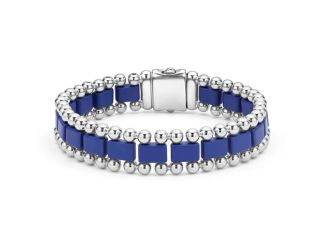 Men's Matte Ultramarine Ceramic Link Bracelet