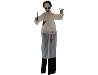 Life-Size Animatronic Doctor with Lights and Sound, Indoor or Covered Outdoor Halloween Decoration