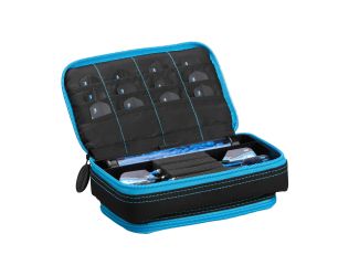Casemaster Plazma Plus Dart Case Black with Blue Zipper and Phone Pocket