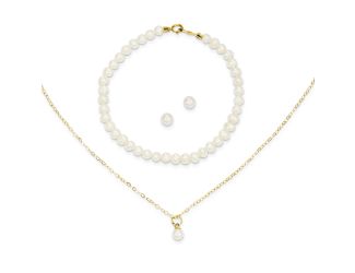 Children's 14kt FW Cultured Pearl 3pc Set