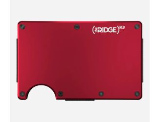 The Ridge Wallet RFID-Blocking with Cash Strap & Money Clip in RED Aluminum