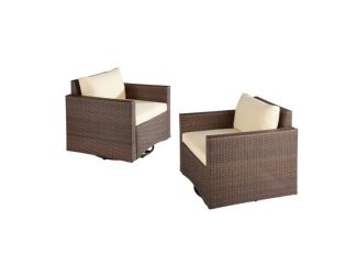360 Degree Glider Chair, Set of 2 - Dark Brown