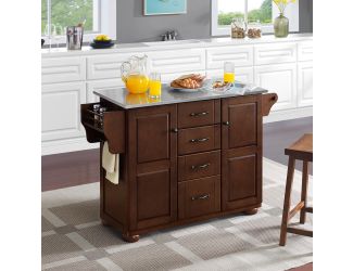 Eleanor Stainless Steel Top Kitchen Island