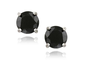 PARIKHS Black Round Diamond Stud in 14K White Gold, 0.35ct