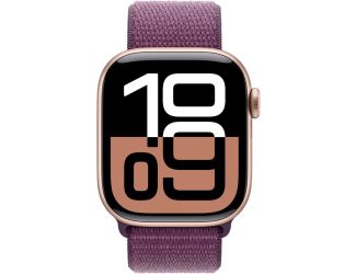 Apple Watch Series 10 GPS 42mm Rose Gold Aluminum Case with Plum Sport Loop