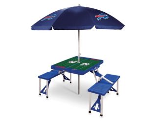 Tennessee Titans - Picnic Table Portable Folding Table with Seats and Umbrella, (Blue)